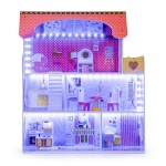 Casuta din lemn Tennessie DollHouse cu iluminare Led - Casa pentru papusi cu mobilier inclus de la EcoToys
